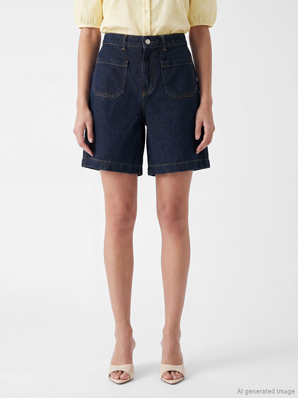 Bermuda fit ženski teksas šorts-1