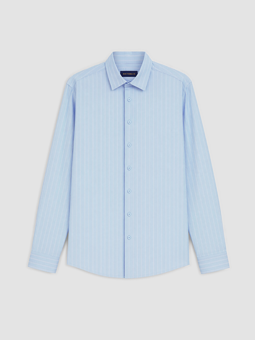 Mavi Regular Fit Çizgili Gabardin Erkek Gömlek