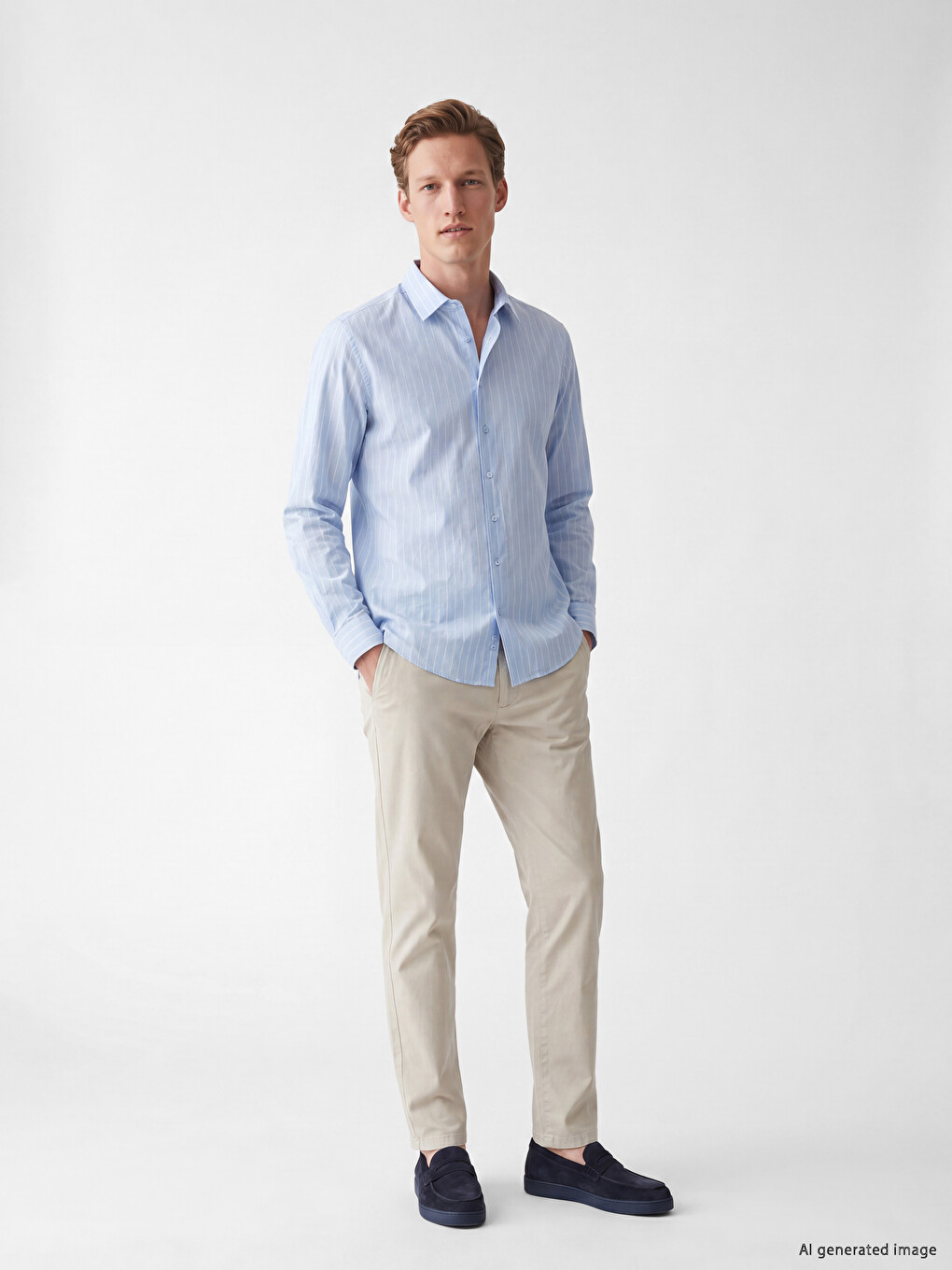 Regular Fit Striped Gabardine Men's Shirt-1