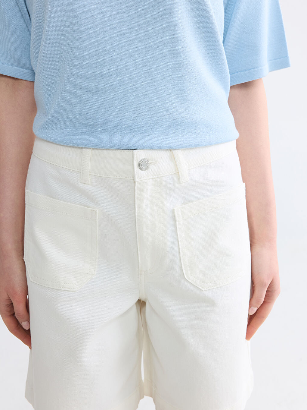 Ženski teksas šorts sa visokim strukom-2