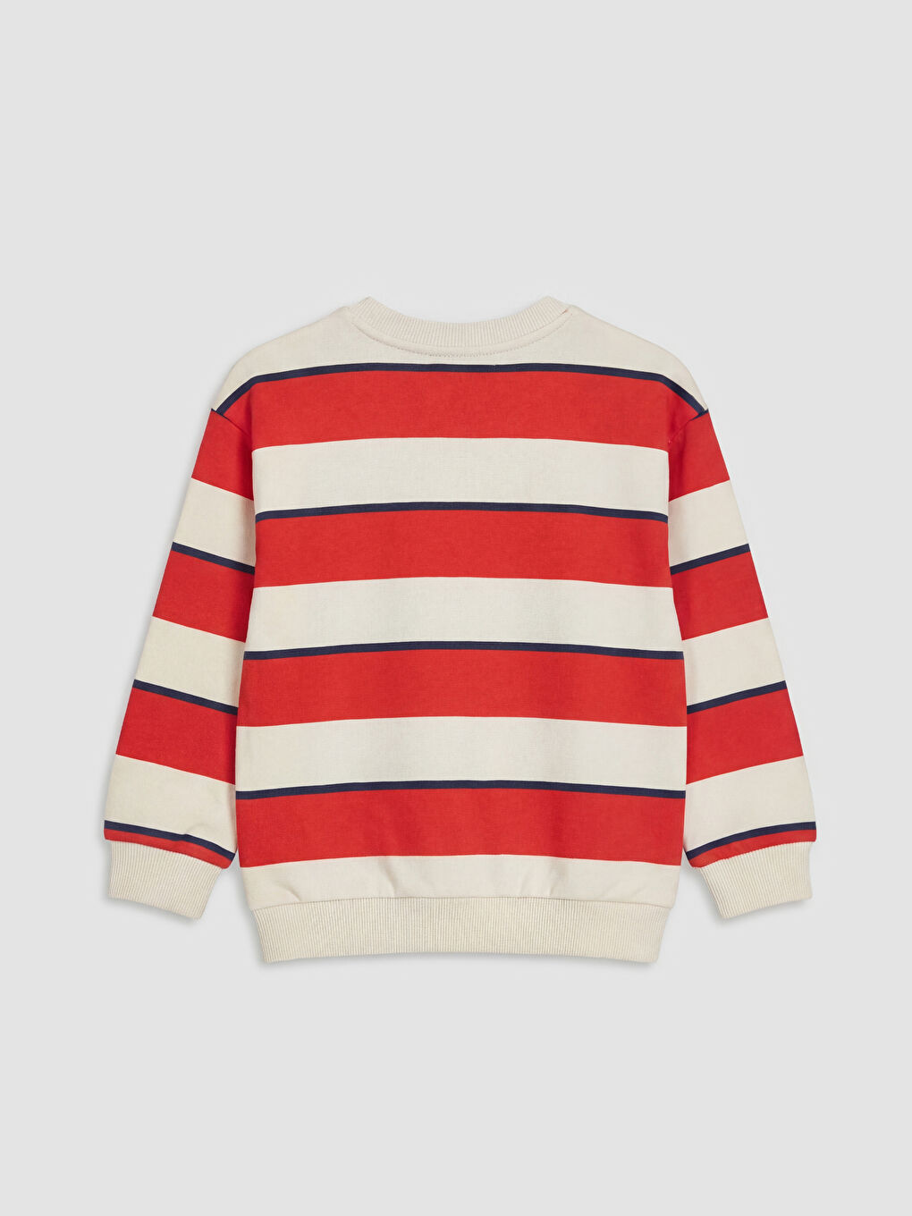 Bej Bisiklet Yaka Baskılı Erkek Çocuk Sweatshirt-1