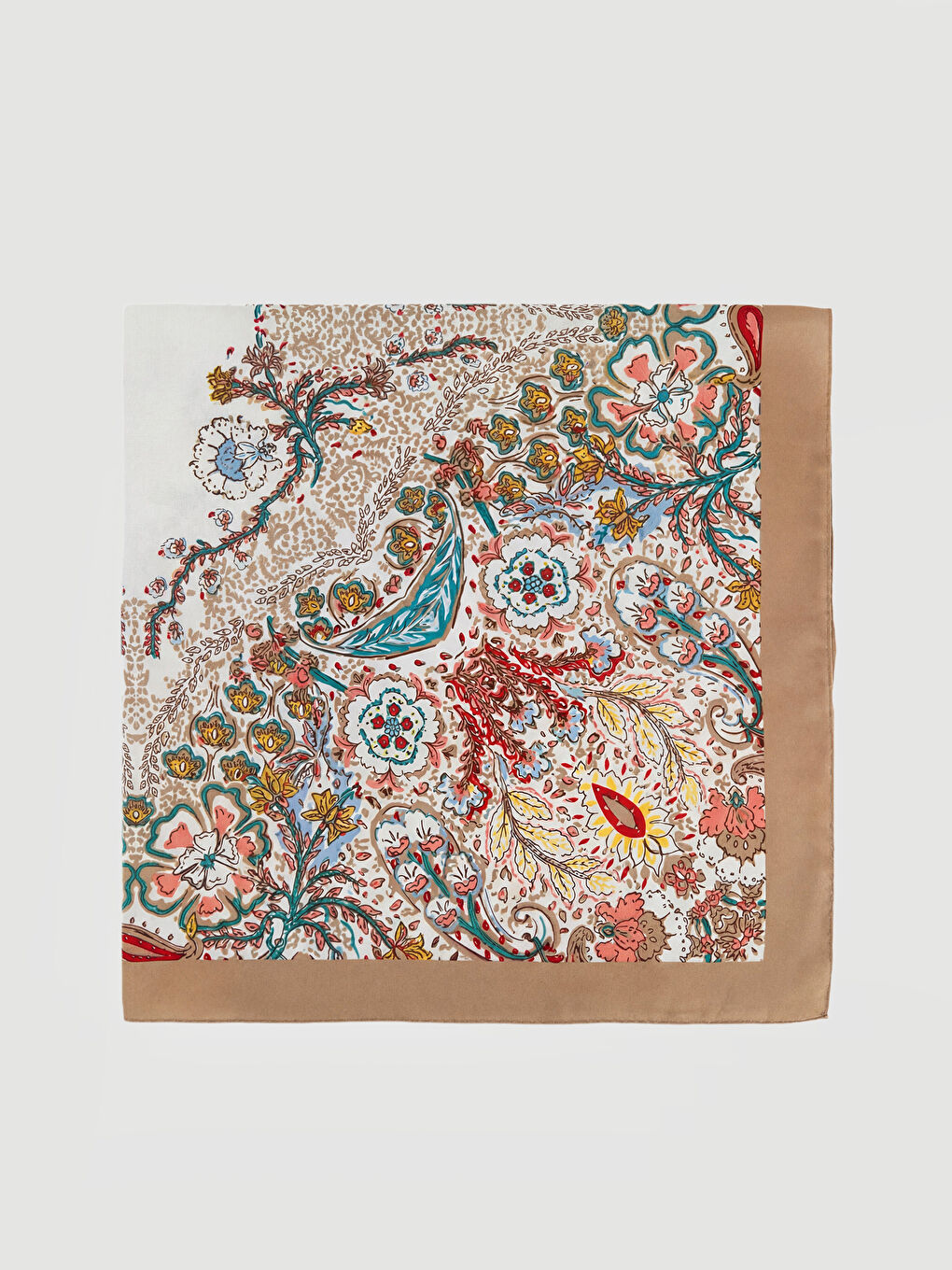 Ekru Desenli Kadın Bandana-1