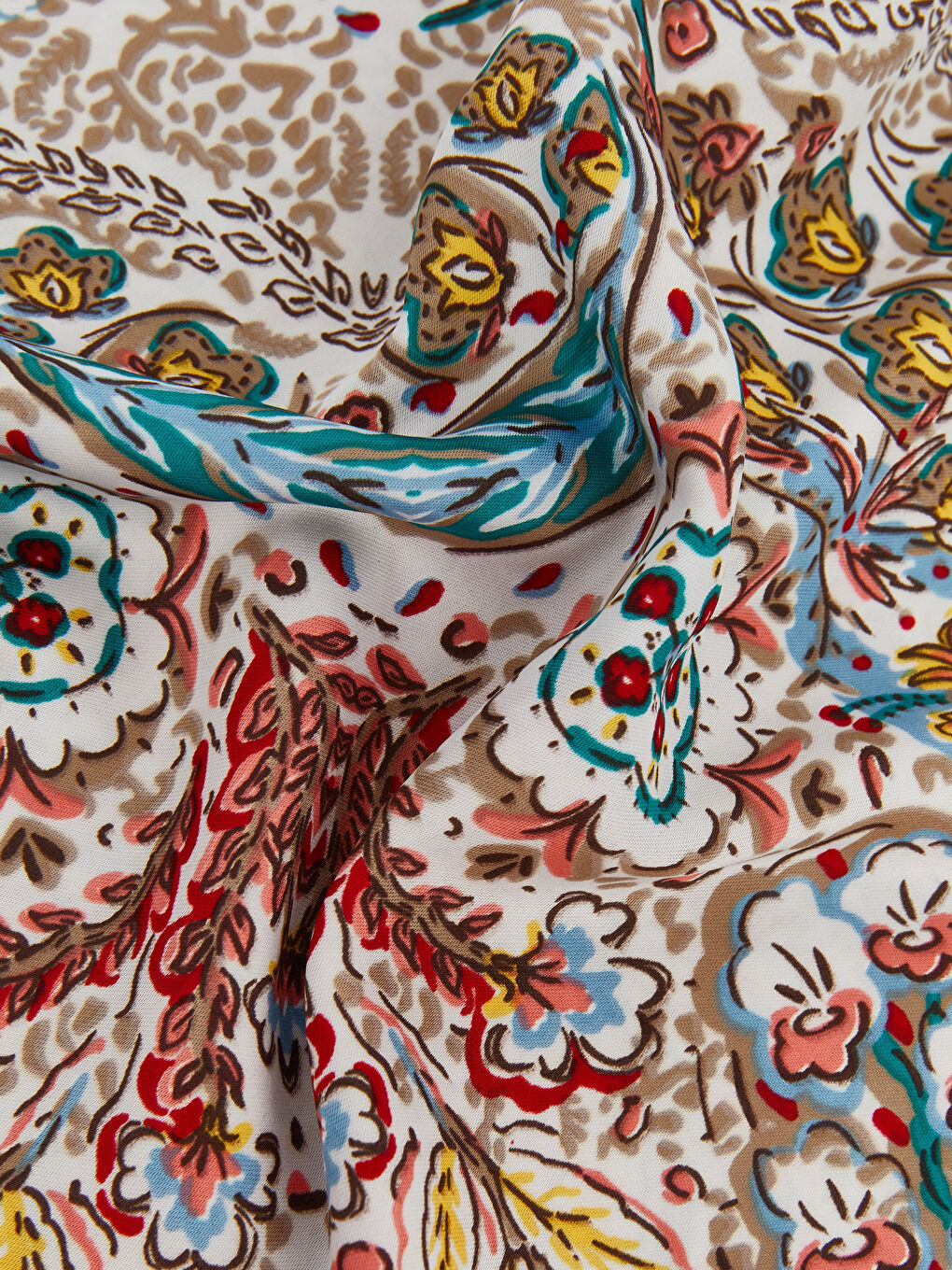 Ekru Desenli Kadın Bandana-2