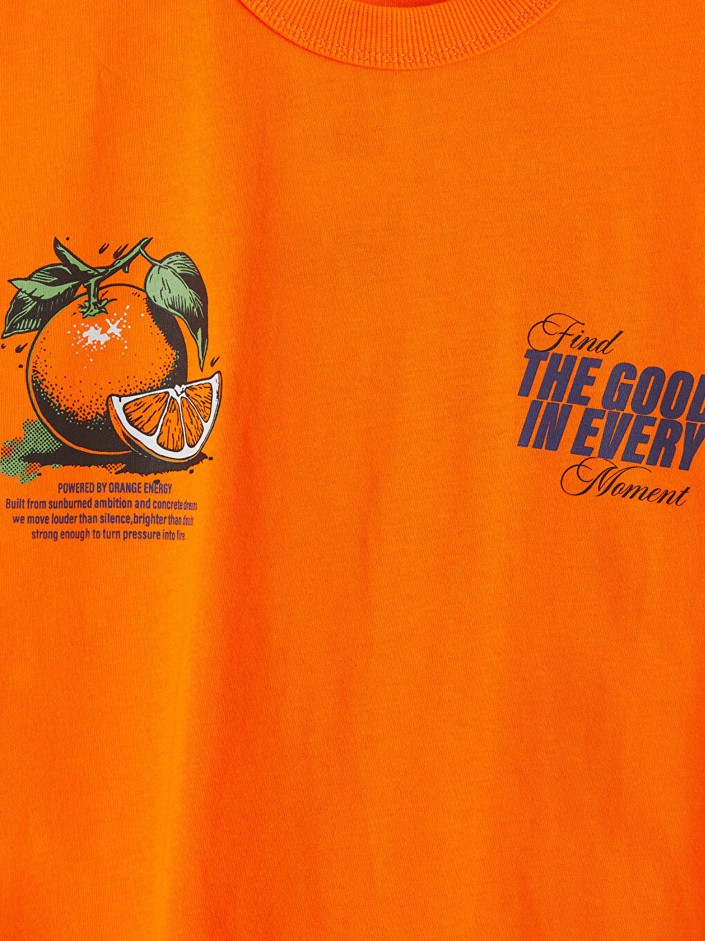 Turuncu Bisiklet Yaka Baskılı Erkek Çocuk Tişört-3