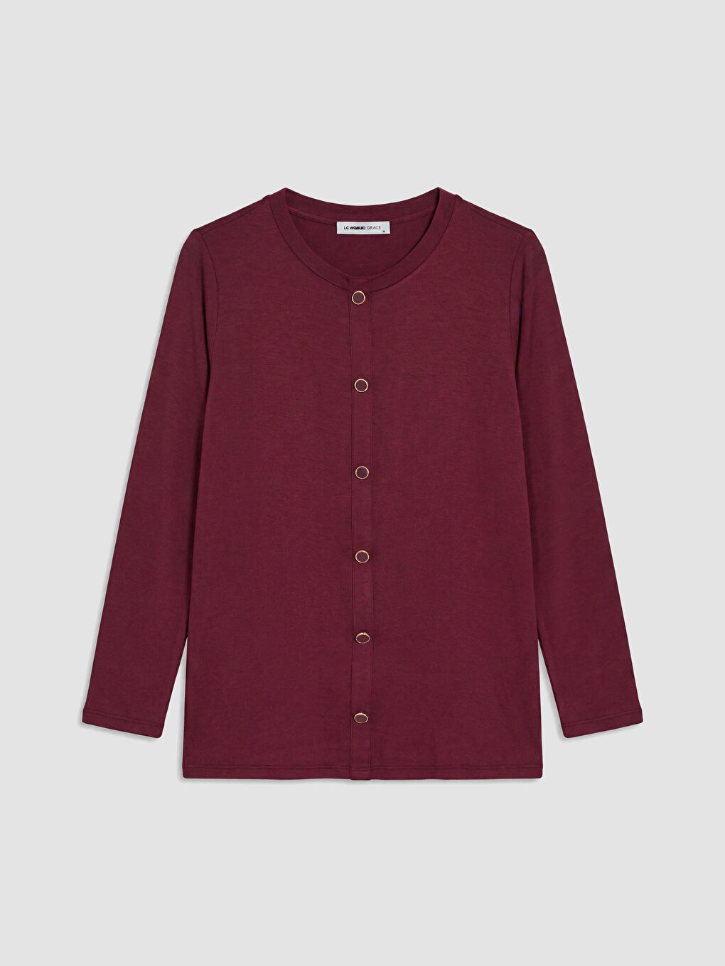Bordo Bisiklet Yaka Bluz