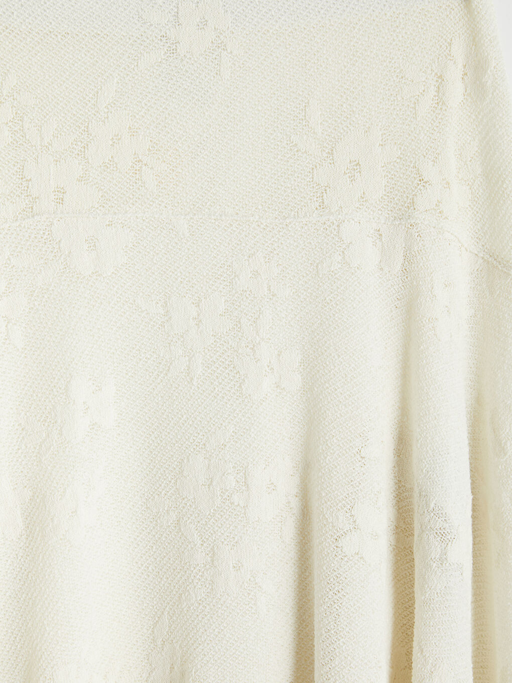 Beyaz Yüksek Bel Dantelli Asimetrik Kesim Etek-6