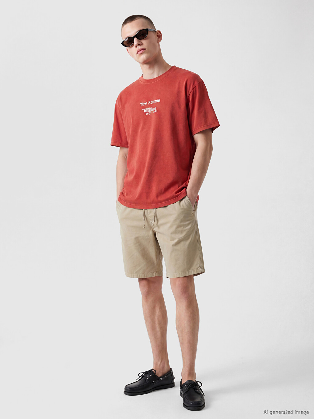Crew Neck Manhattan Printed Men's T-Shirt-1
