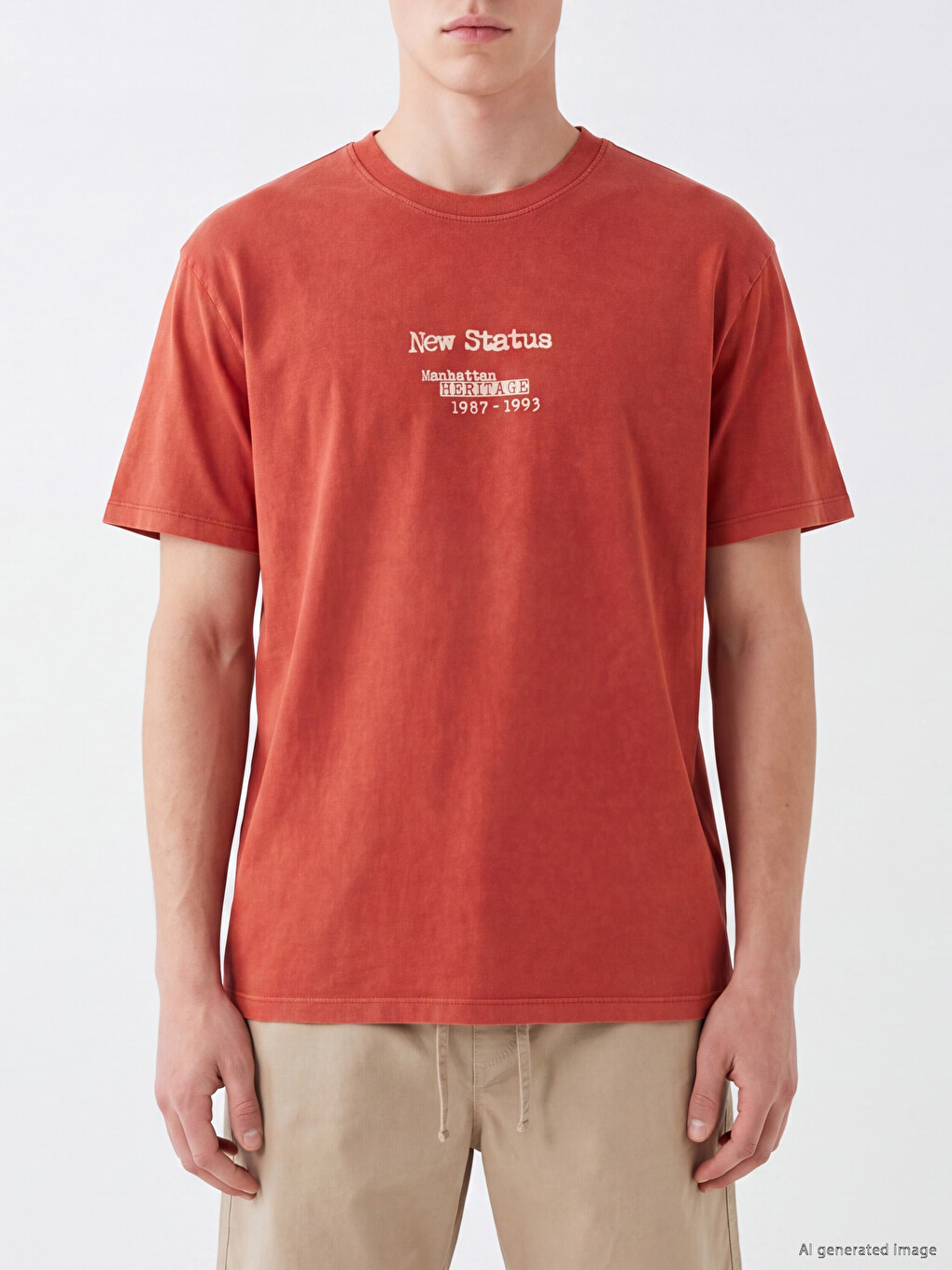 Crew Neck Manhattan Printed Men's T-Shirt-2