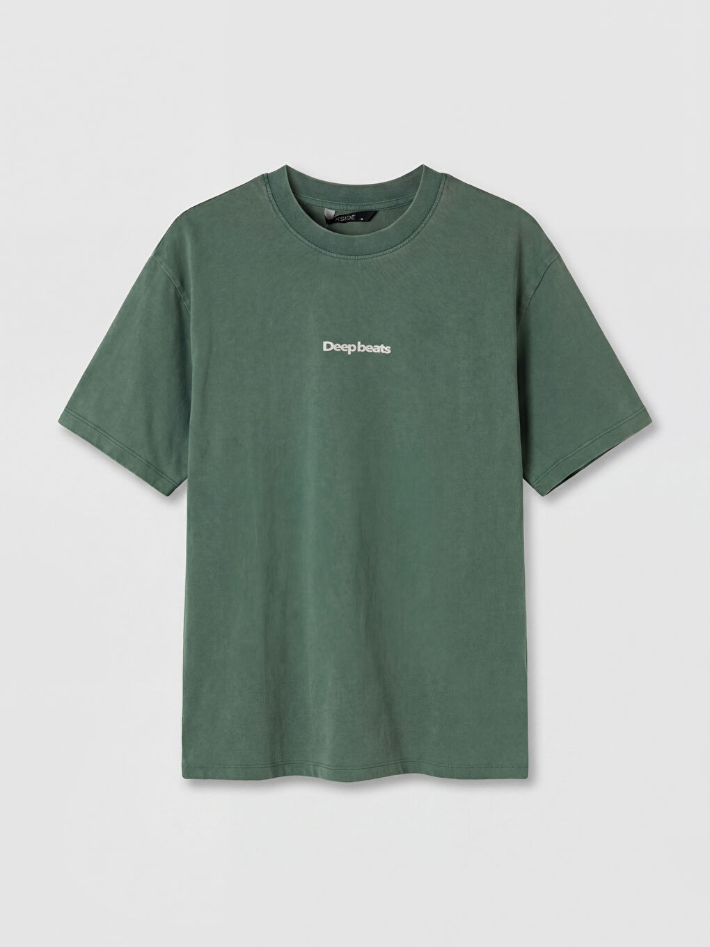 Yeşil Bisiklet Yaka Regular Fit Baskılı Erkek Tişört