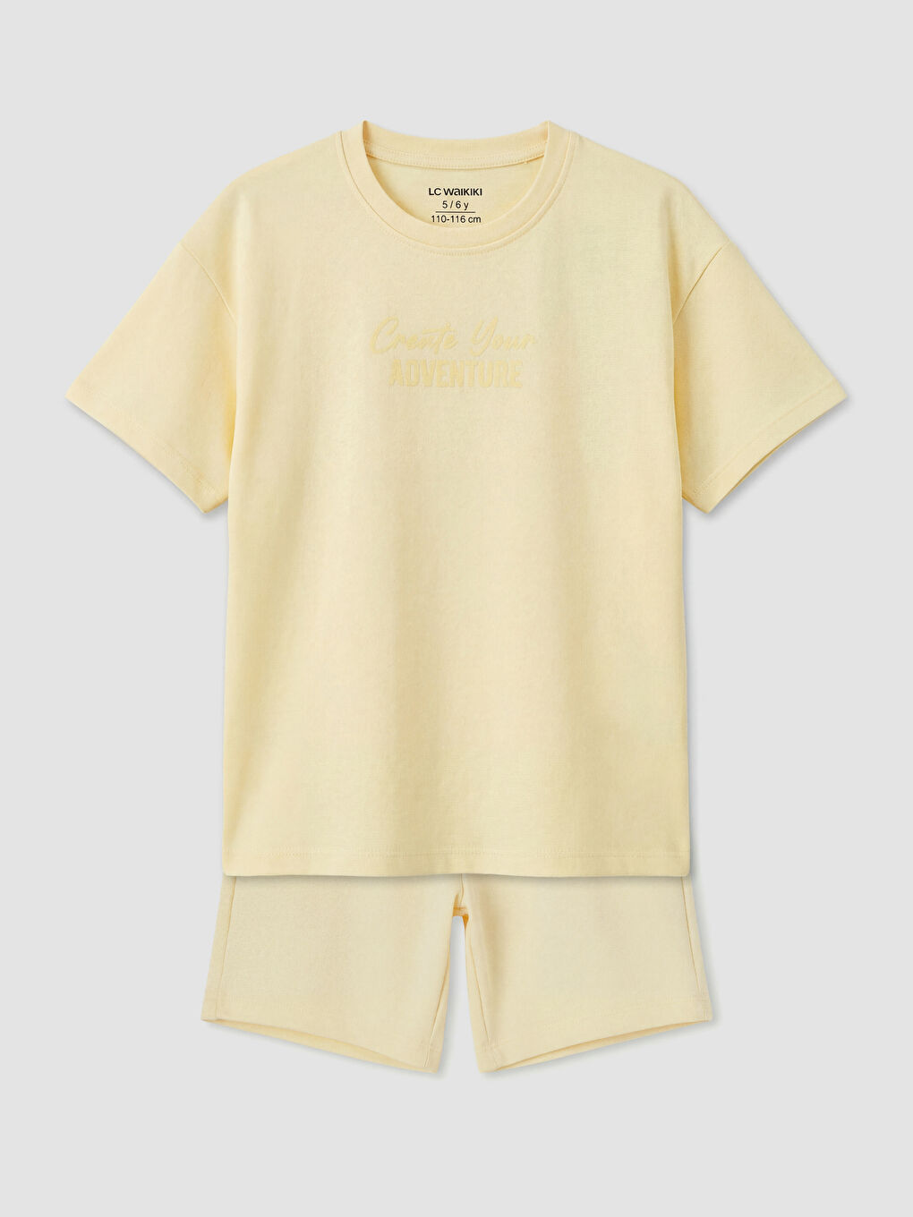 Sarı Baskılı Erkek Çocuk Şortlu Takım
