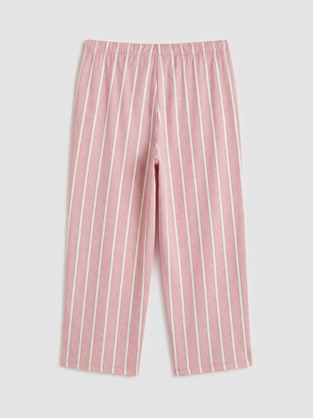Pembe Çizgili Kadın Kaprili Pijama Takımı-5