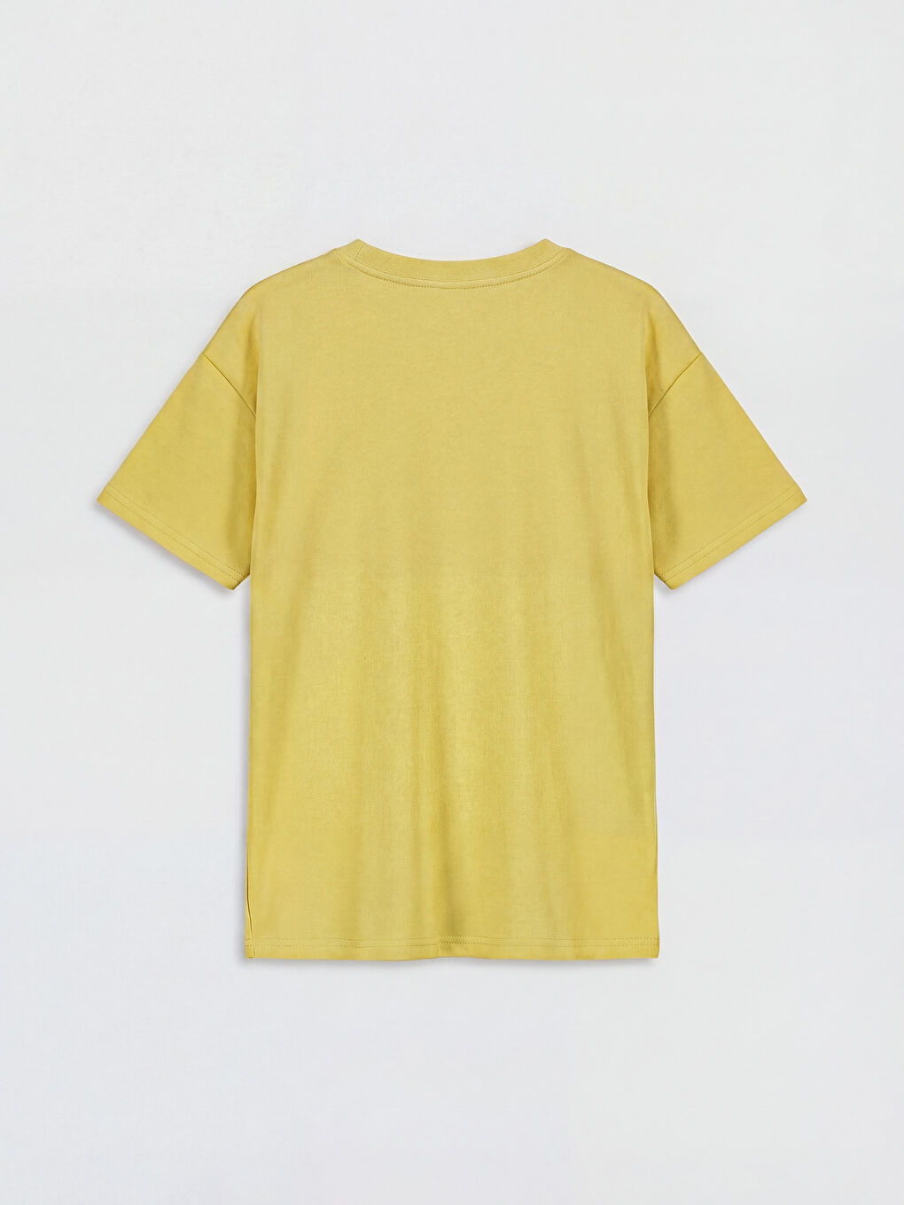 Sarı Bisiklet Yaka Baskılı Erkek Çocuk Soft Touch Tişört-1