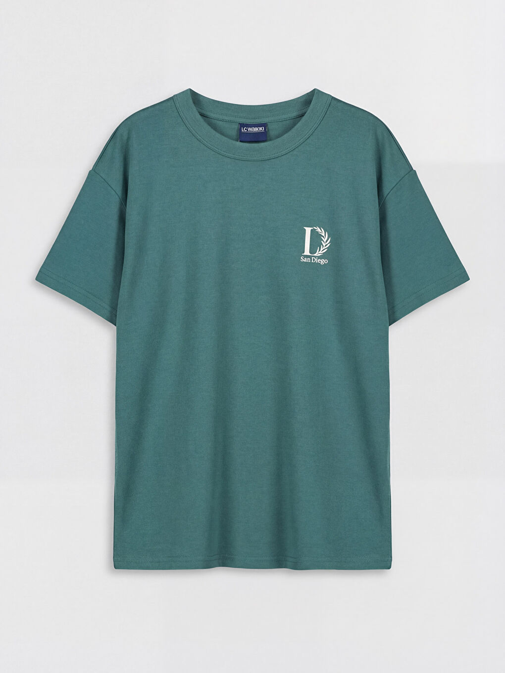 Yeşil Bisiklet Yaka Baskılı Erkek Çocuk Soft Touch Tişört