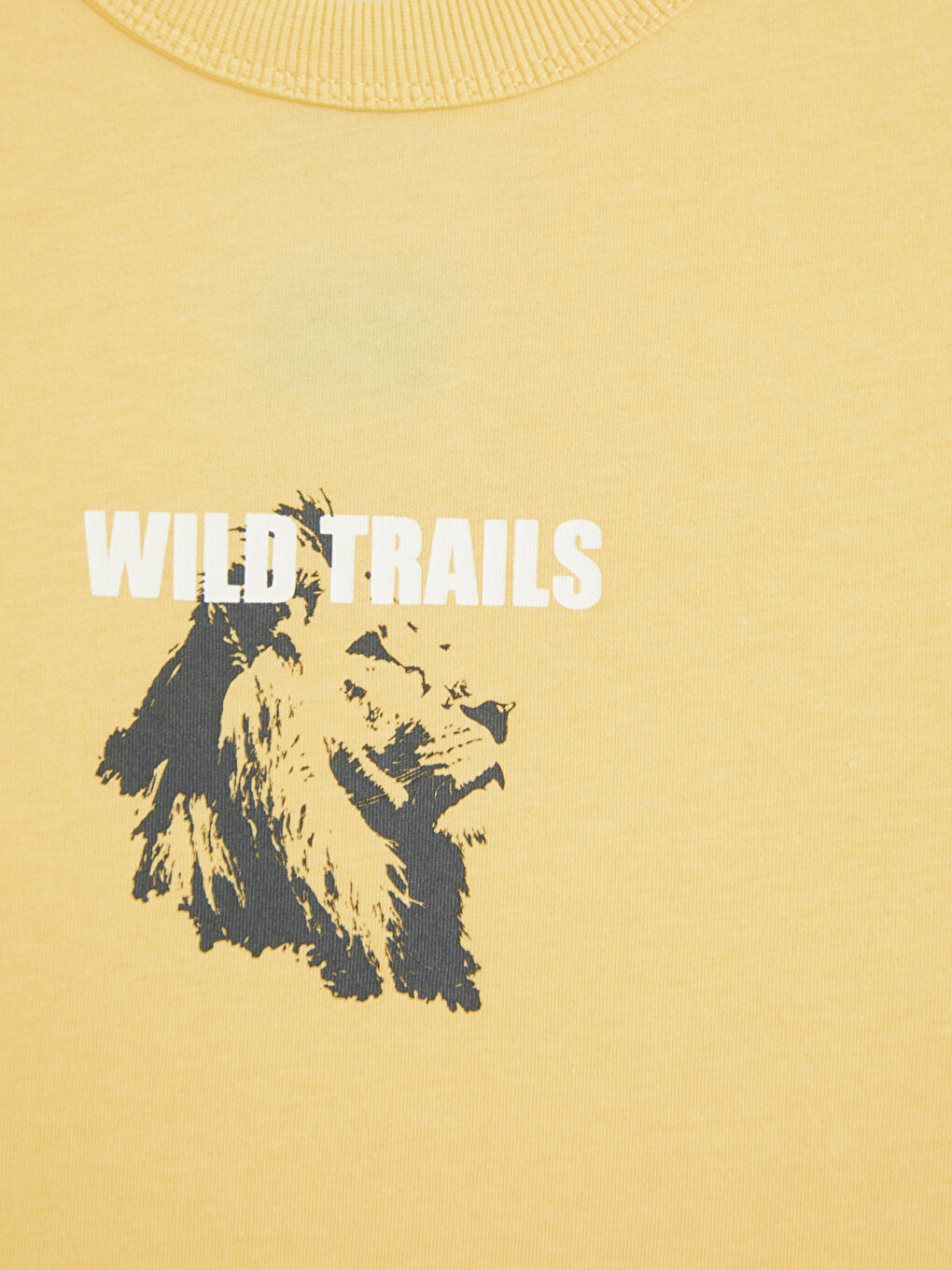 Sarı Bisiklet Yaka Baskılı Erkek Çocuk Tişört-2