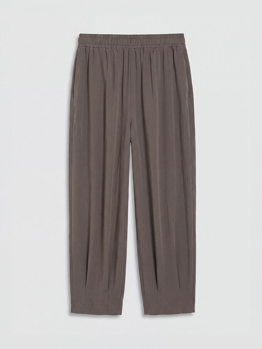 Kahverengi Beli Lastikli Havuç Kesim Kadın Pantolon