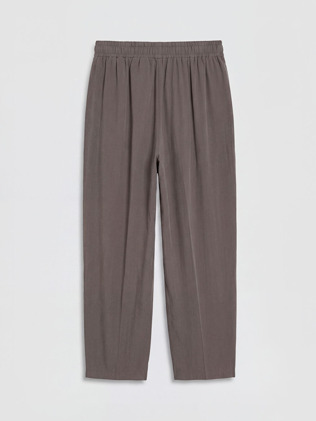 Kahverengi Beli Lastikli Havuç Kesim Kadın Pantolon-1