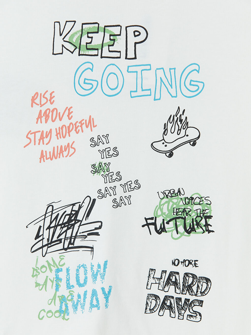 Ekru Bisiklet Yaka Baskılı Erkek Çocuk Tişört-4