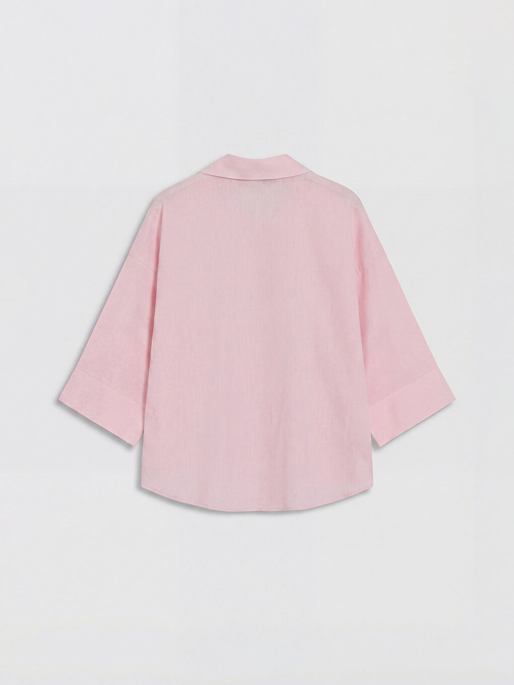 Pembe Truvakar Kollu Kadın Gömlek-1