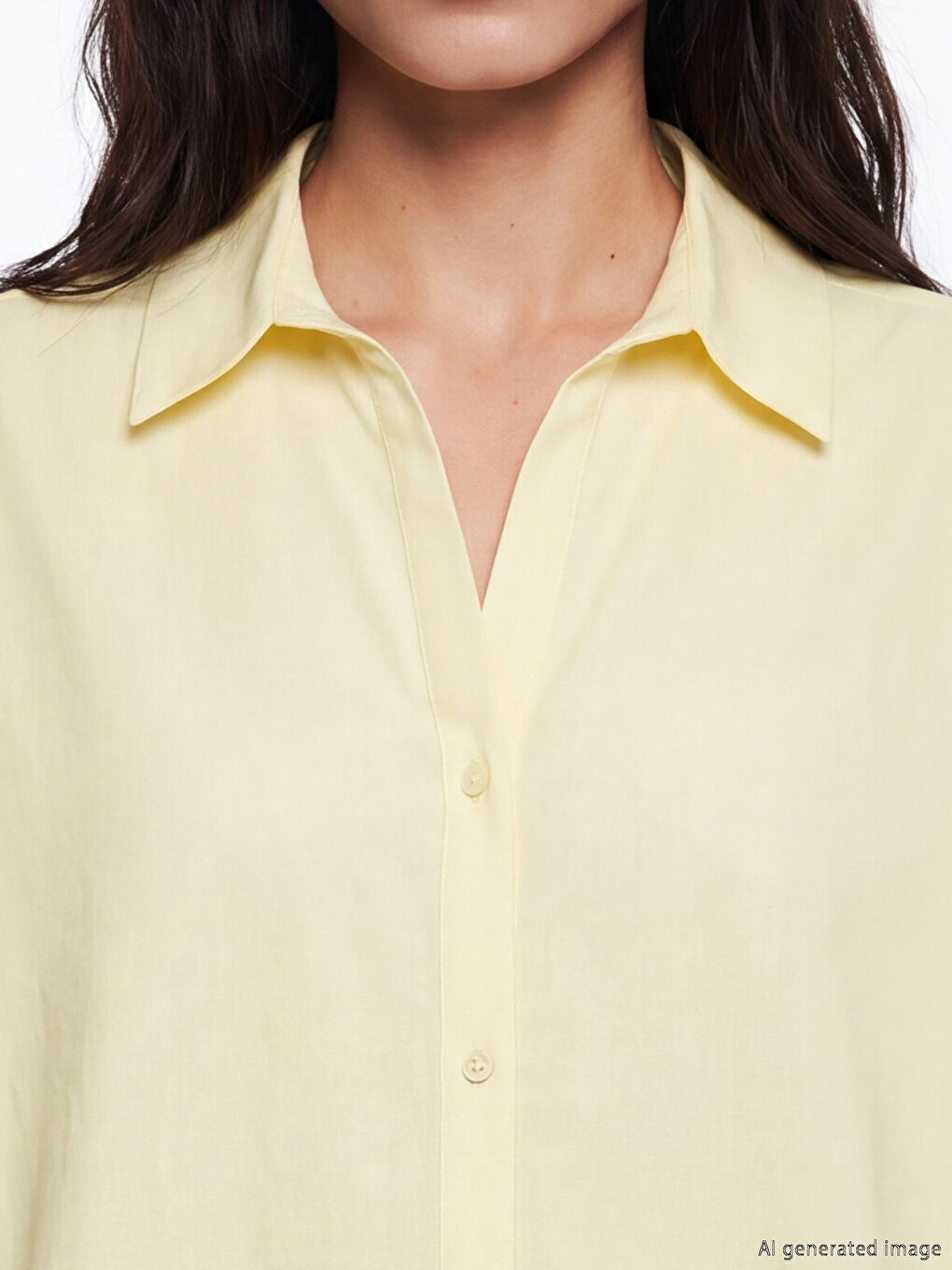 Sarı Oversize Kadın Gömlek-2