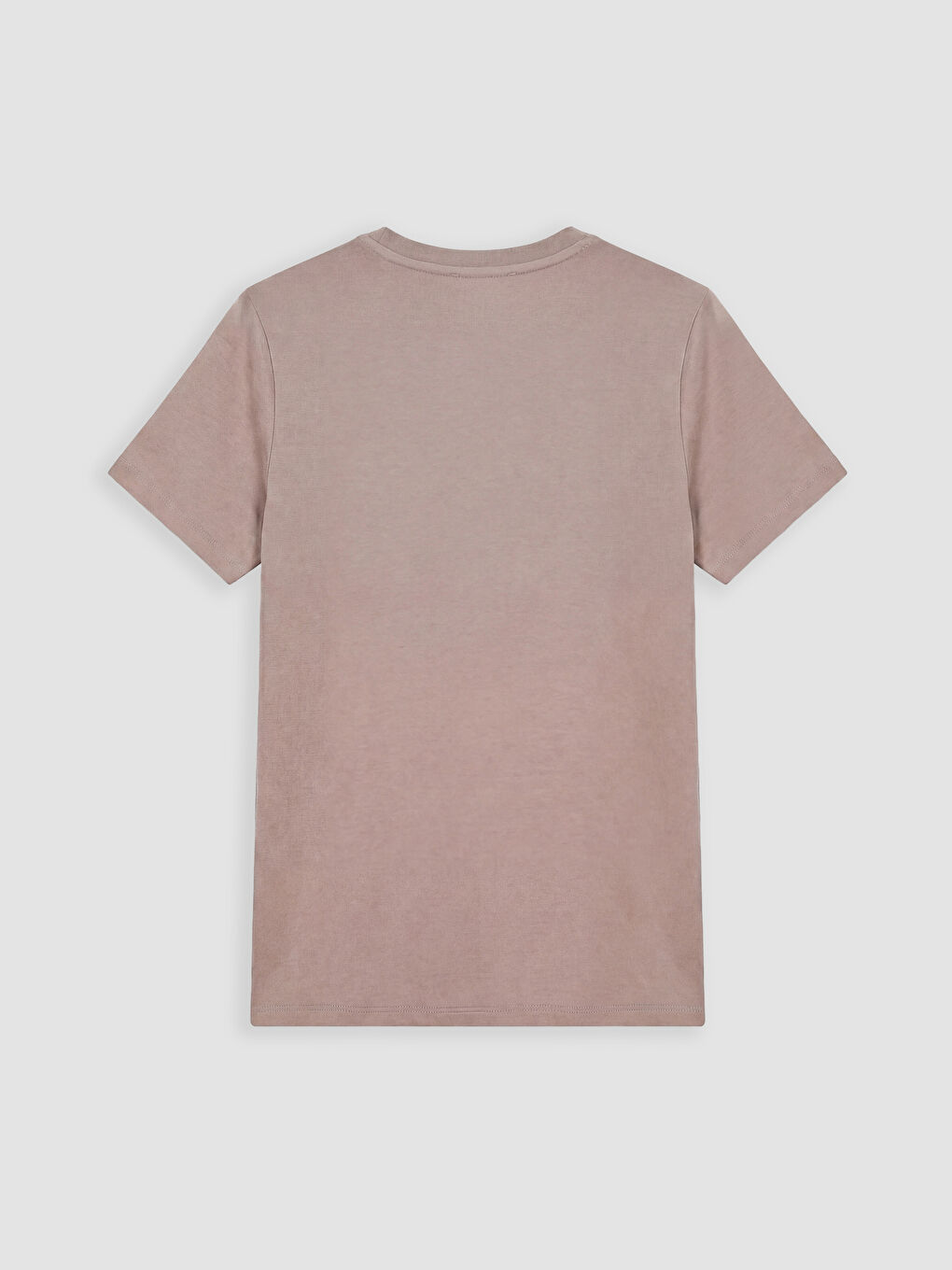 Kahverengi Bisiklet Yaka Baskılı Kadın Tişört-1