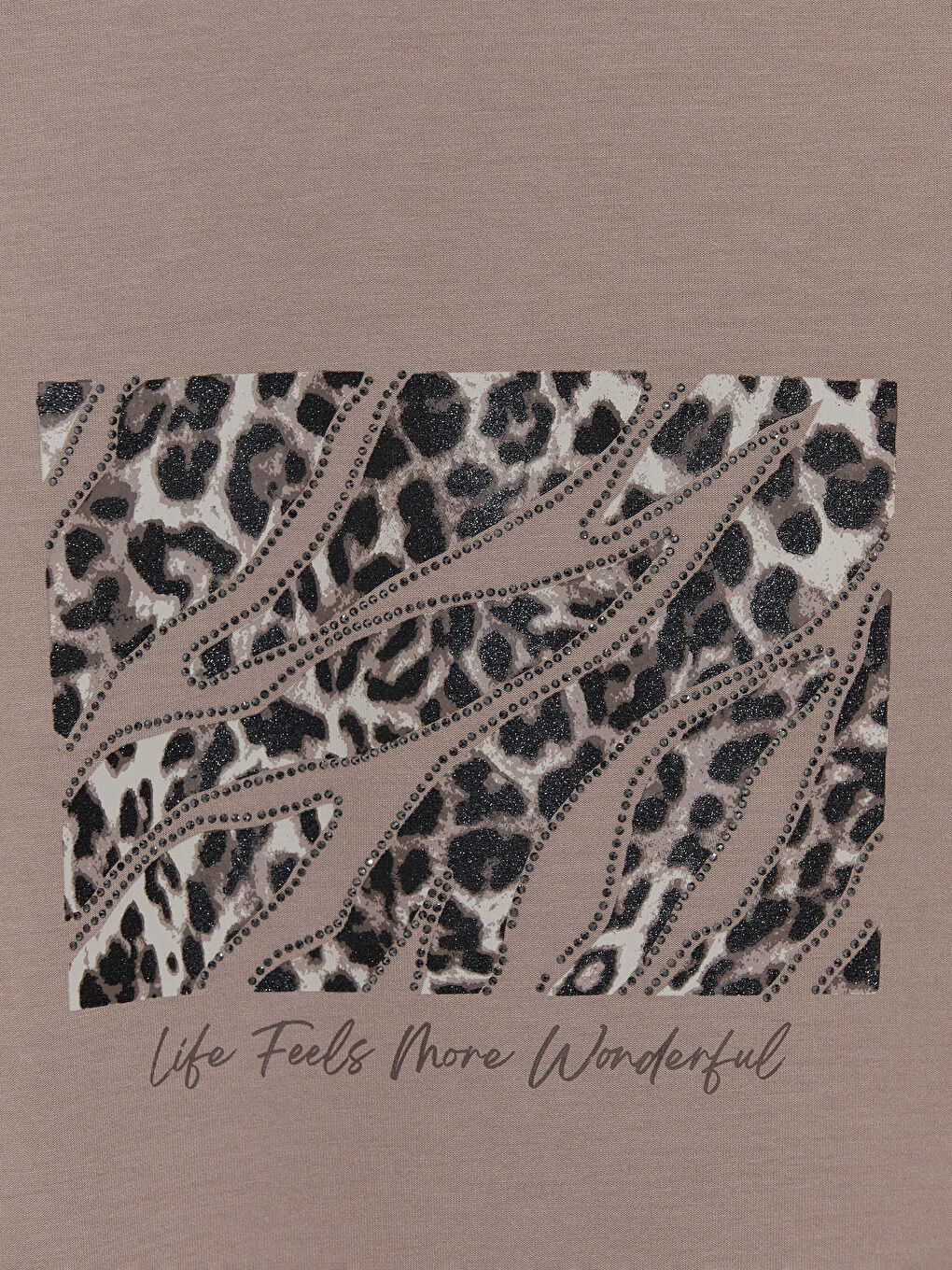 Kahverengi Bisiklet Yaka Baskılı Kadın Tişört-2