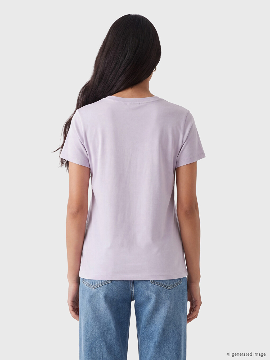 Crew Neck Flower Printed Women's T-Shirt-2