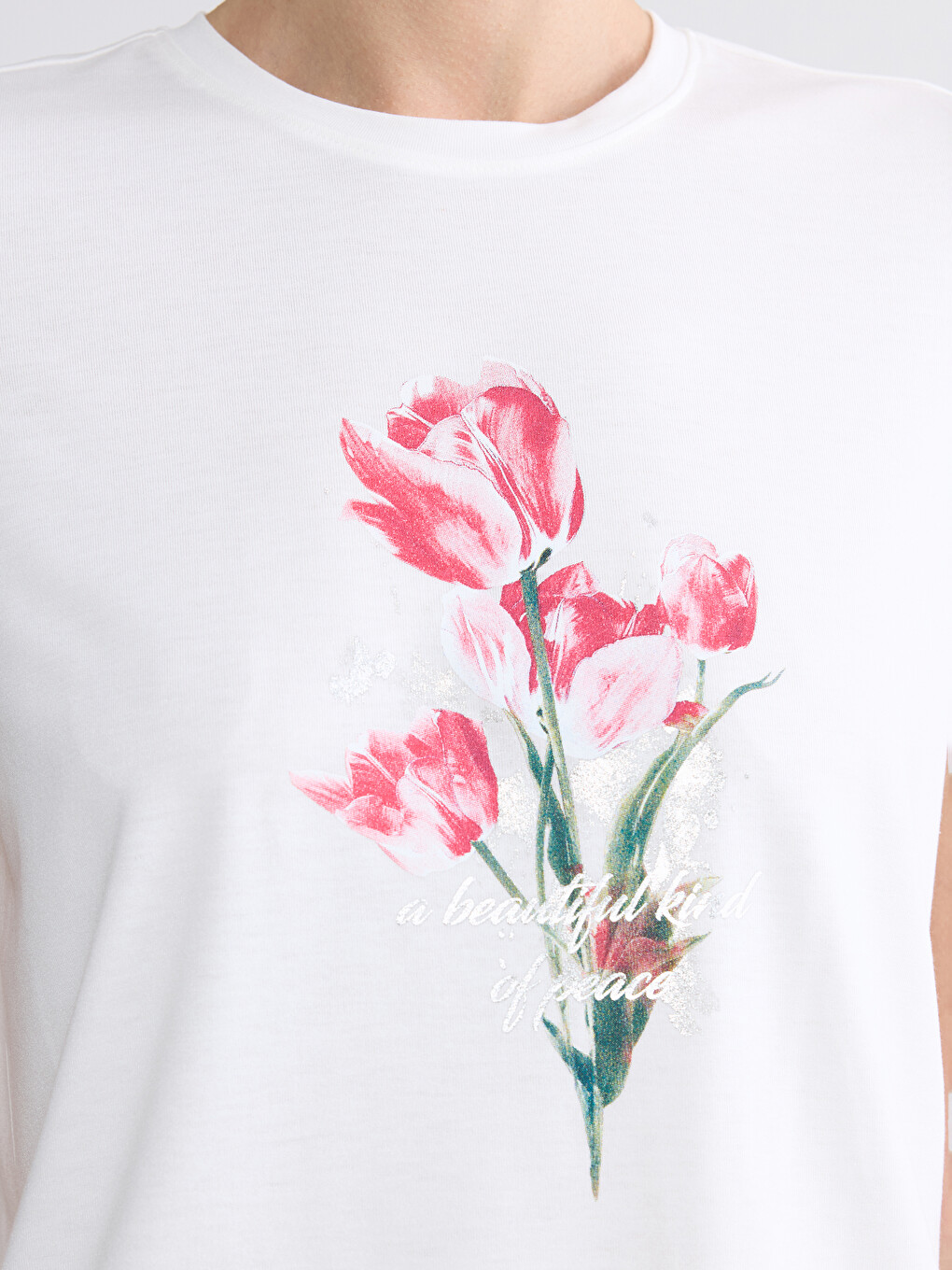 Bluza sa okruglim izrezom sa cvetnim printom-2