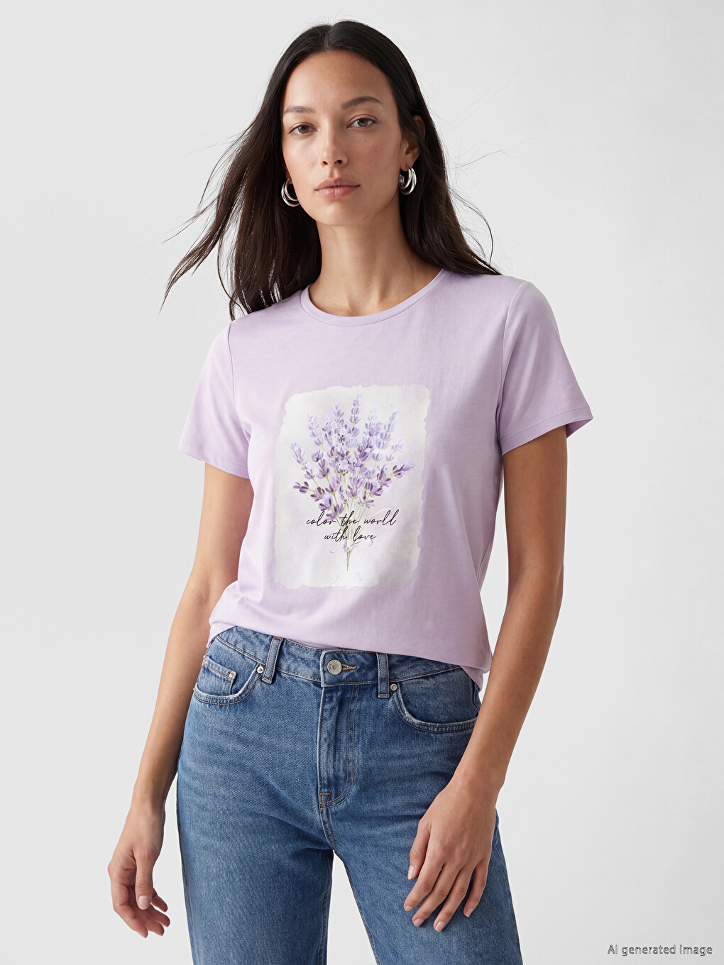 Flower Printed Women's T-Shirt