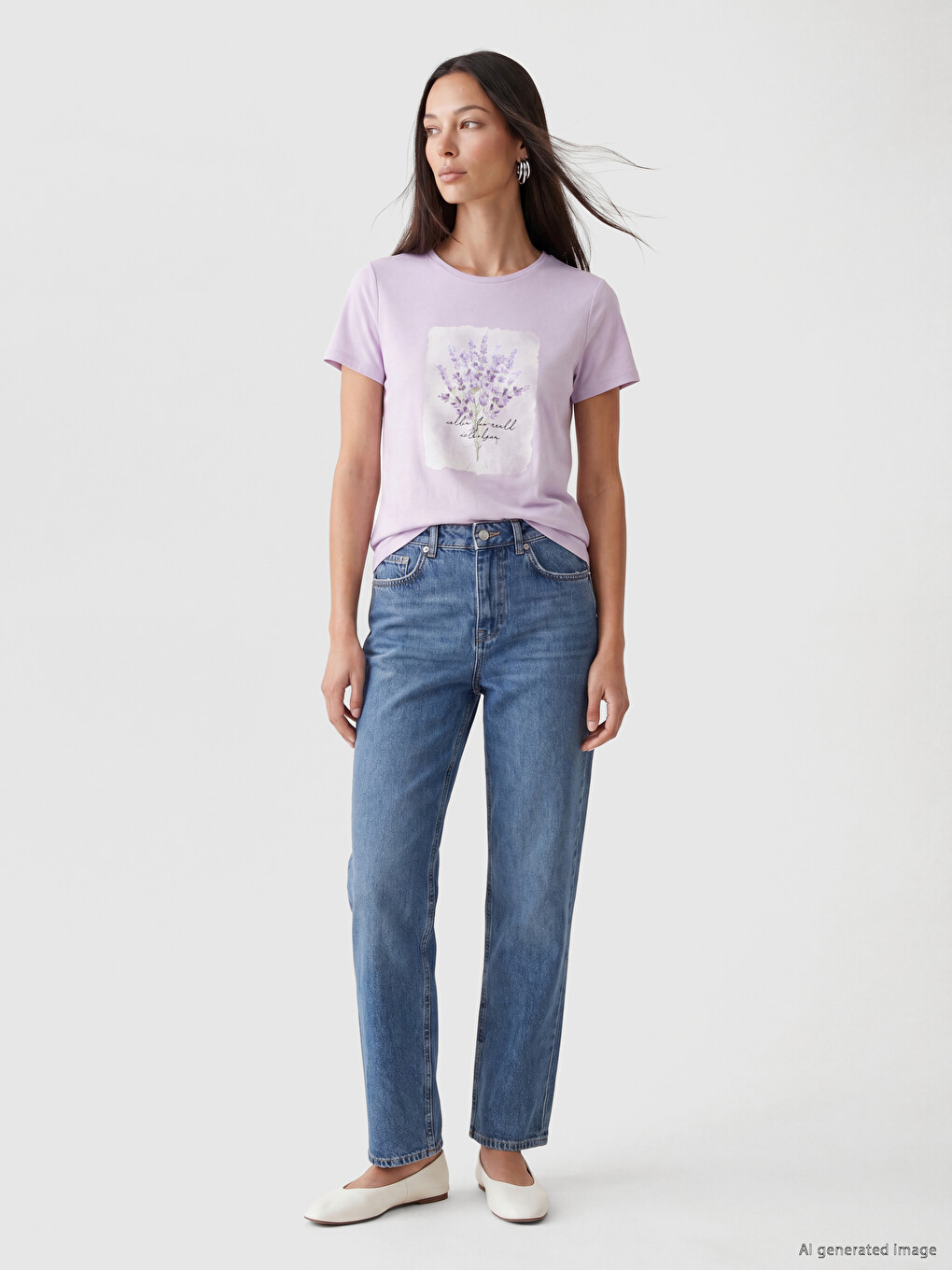 Flower Printed Women's T-Shirt-1