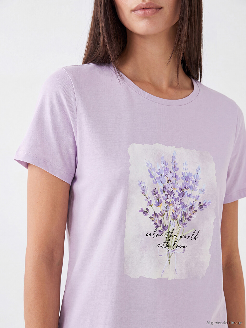 Flower Printed Women's T-Shirt-2