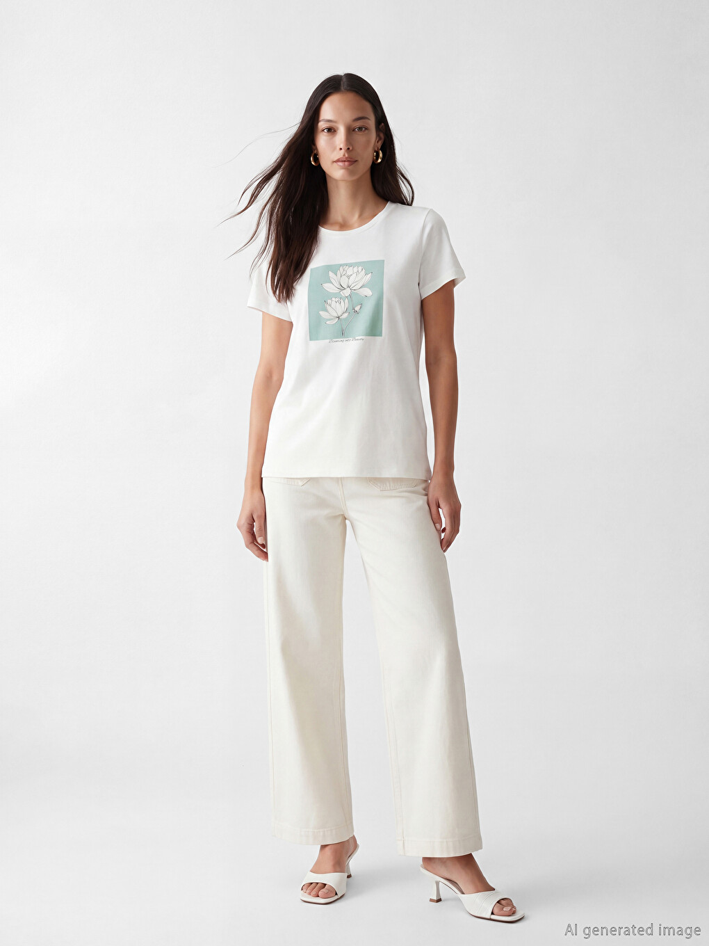 Crew Neck Printed Women's T-Shirt-1
