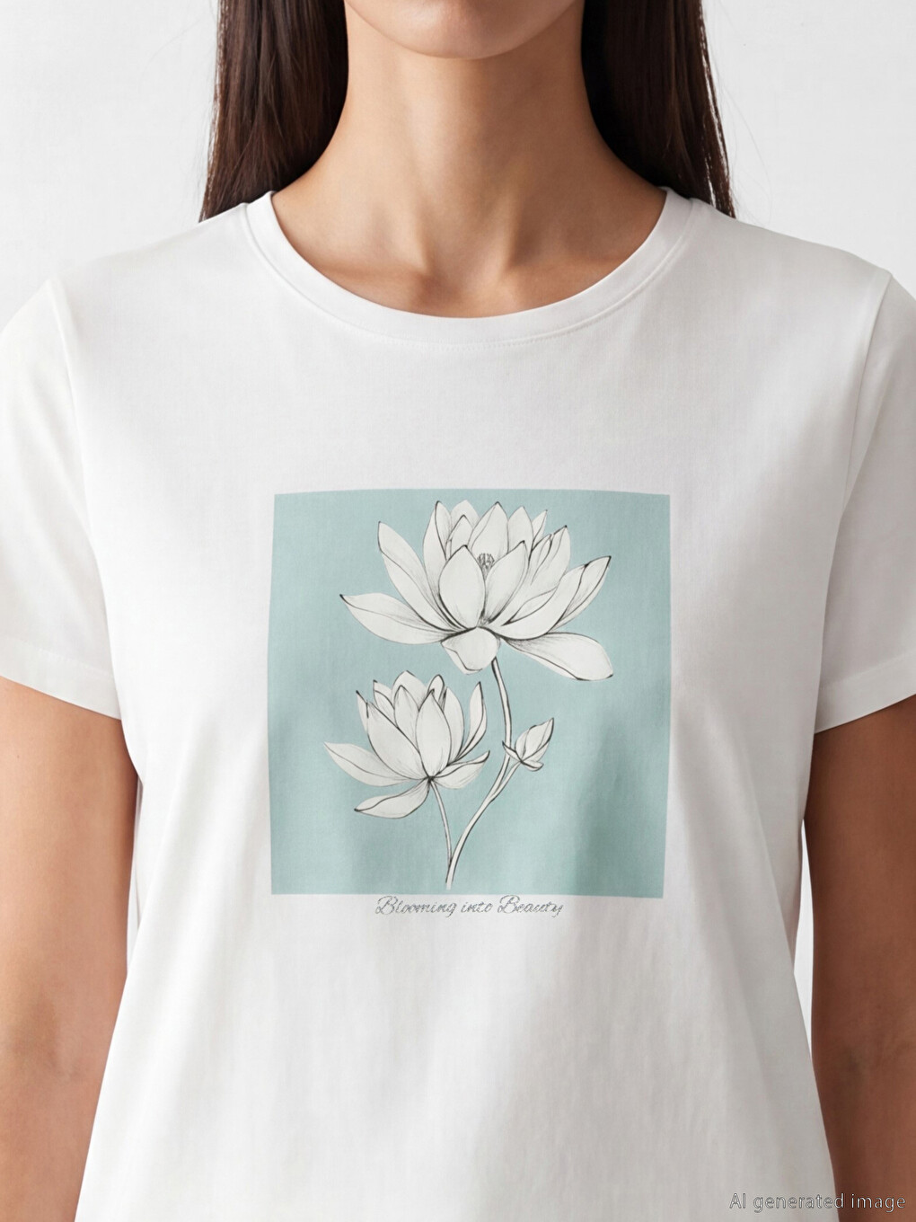 Crew Neck Printed Women's T-Shirt-2