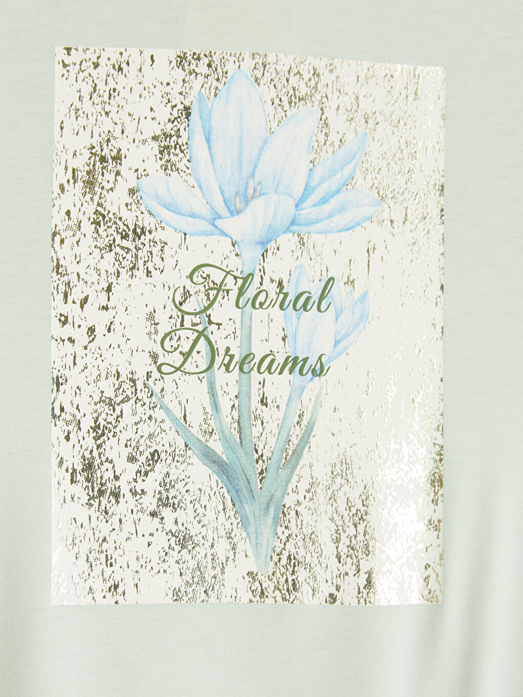 Yeşil Bisiklet Yaka Baskılı Kadın Tişört-3