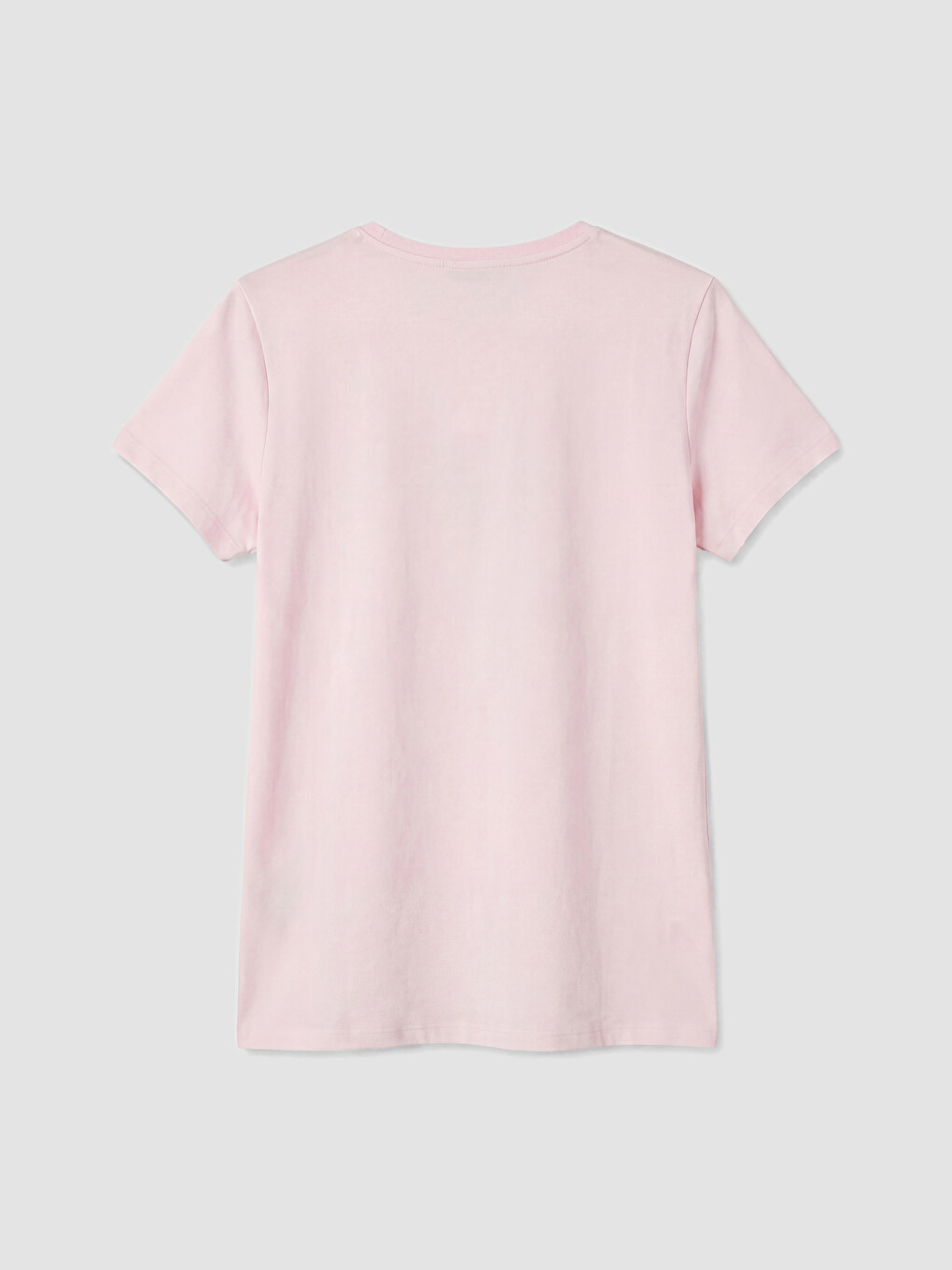 Pembe Bisiklet Yaka Paris Baskılı Kadın Tişört-2