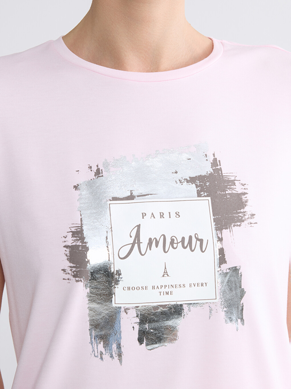 Crew Neck Paris Printed Women's T-Shirt-2