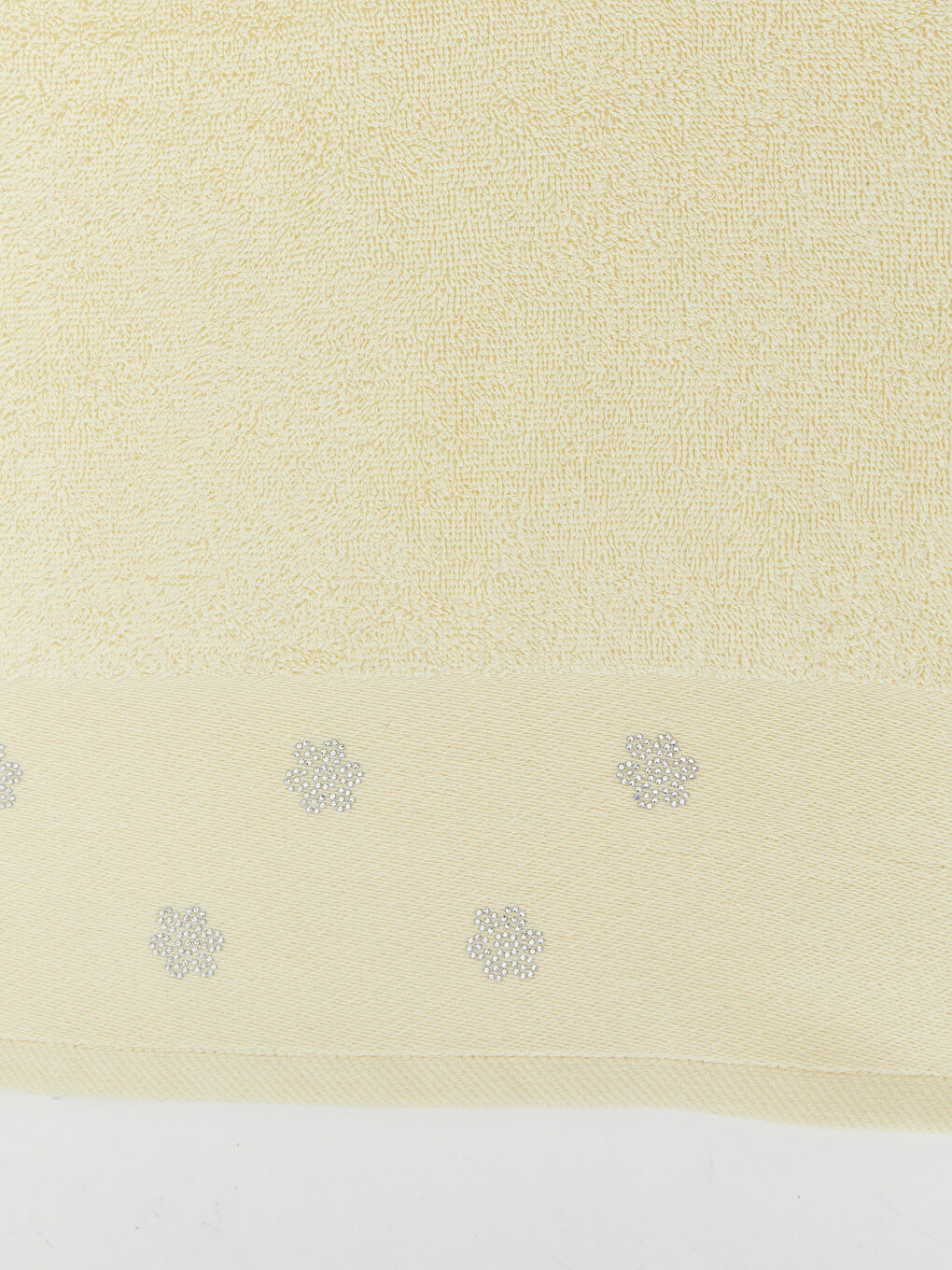 Sarı Çiçek Desenli Pamuklu Yüz Havlusu 50x80 cm-3