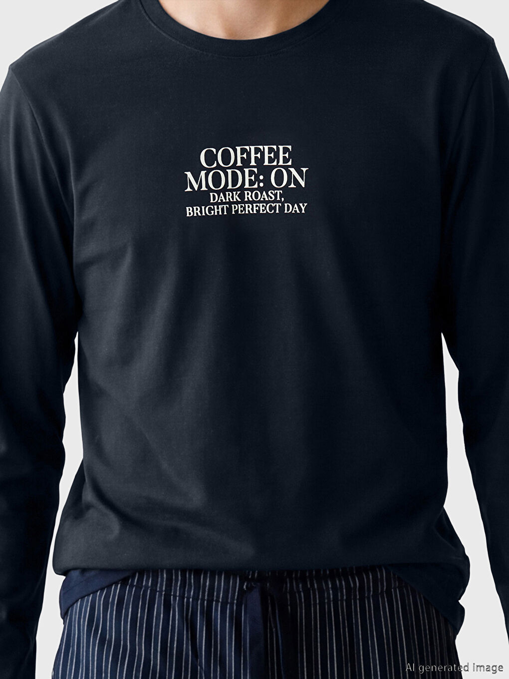 სტანდარტული მოყვანილობის ნაბეჭდი მამაკაცის პიჟამის ნაკრები-2