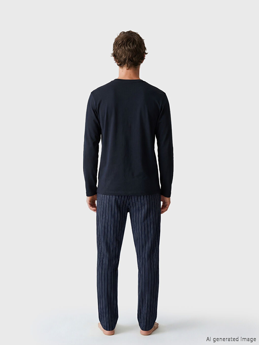 სტანდარტული მოყვანილობის ნაბეჭდი მამაკაცის პიჟამის ნაკრები-3