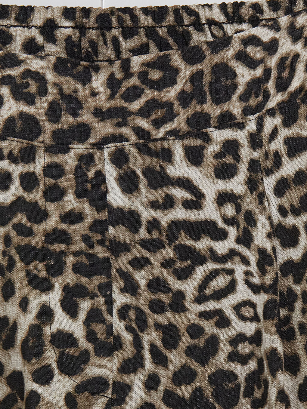 Kahverengi Yüksek Bel Leopar Desenli Kadın Şort-2