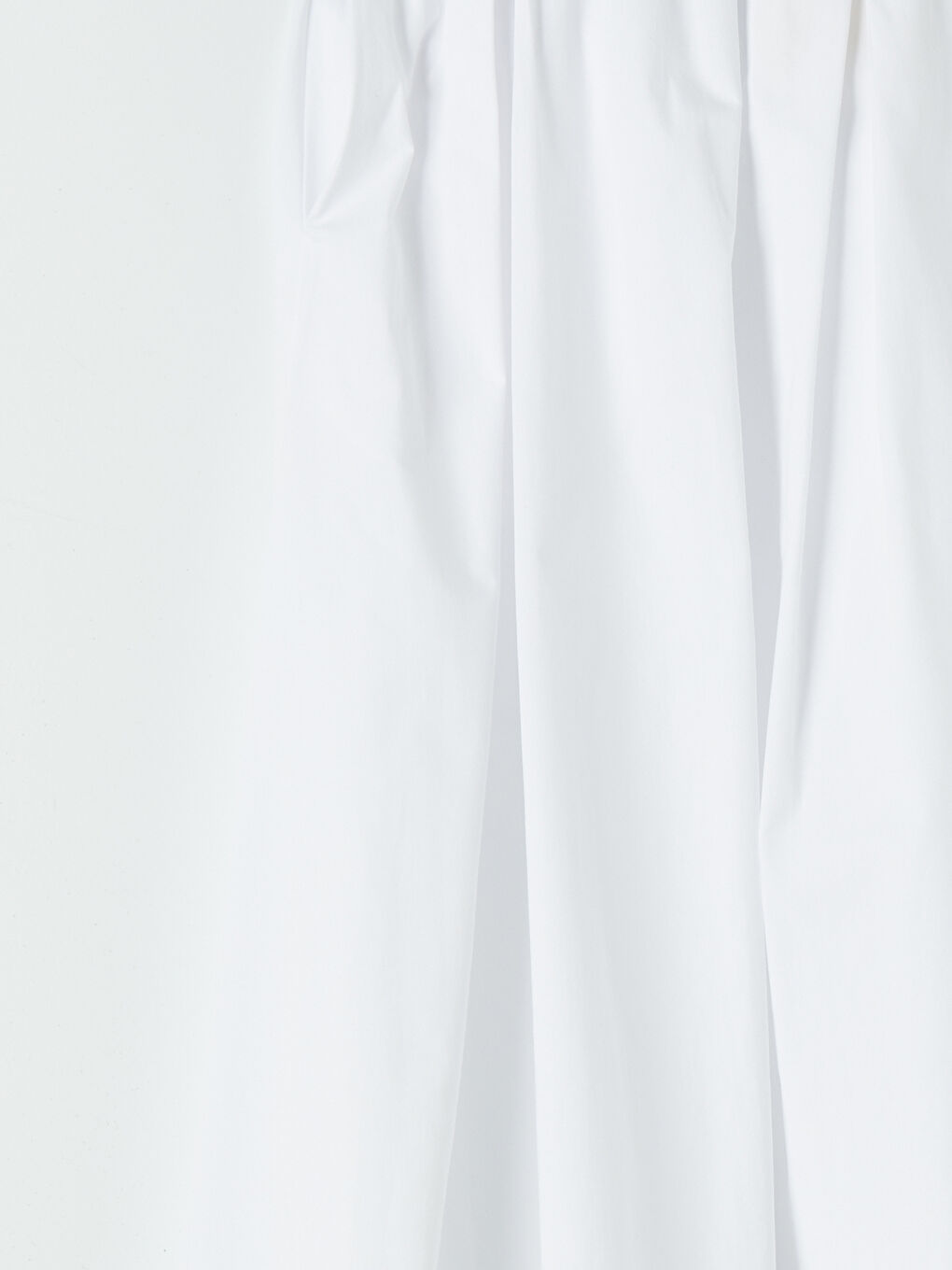 Beyaz Beli Lastikli Poplin Kloş Etek-2