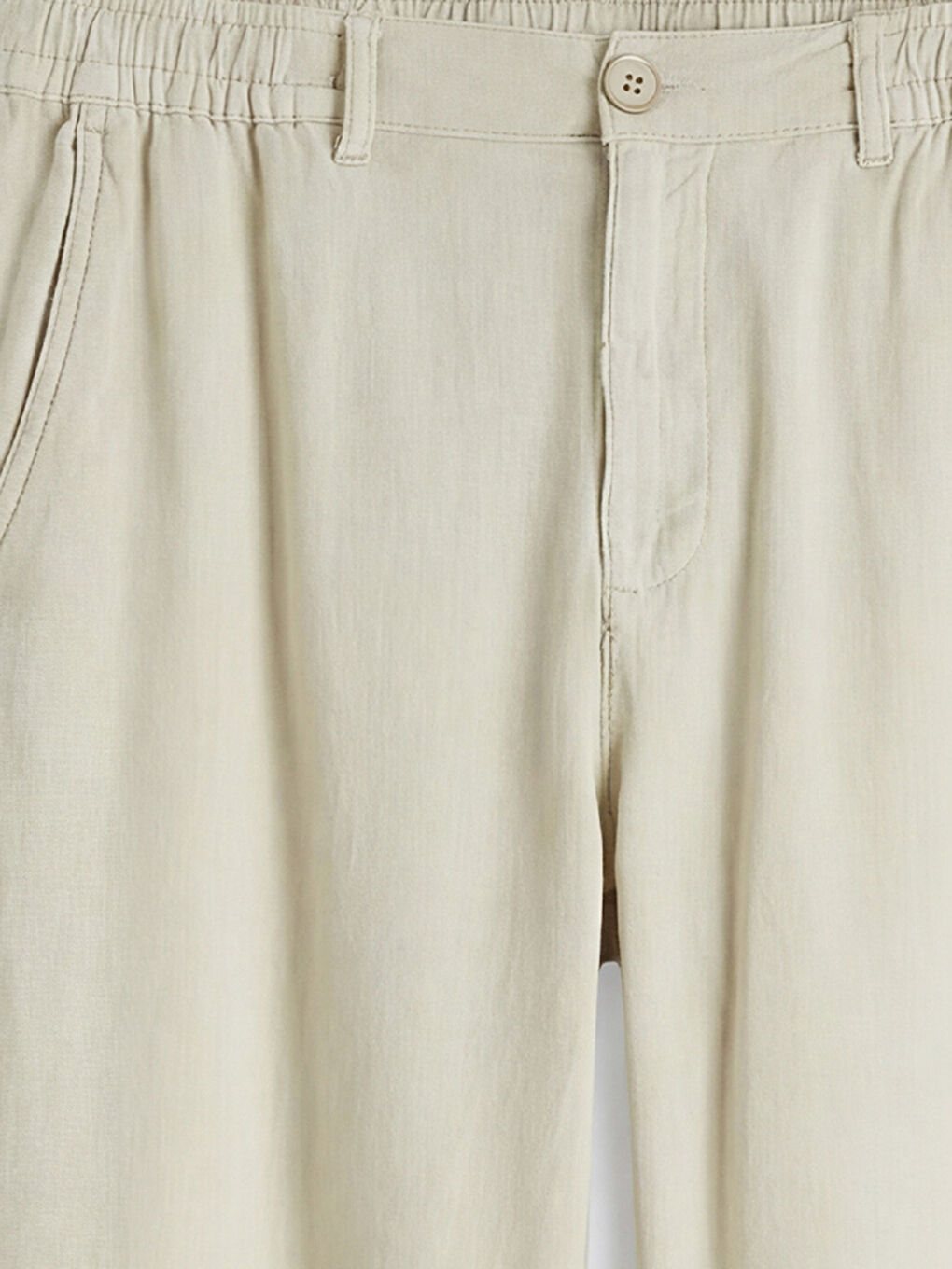 Bej Standart Kalıp Erkek Pantolon-2