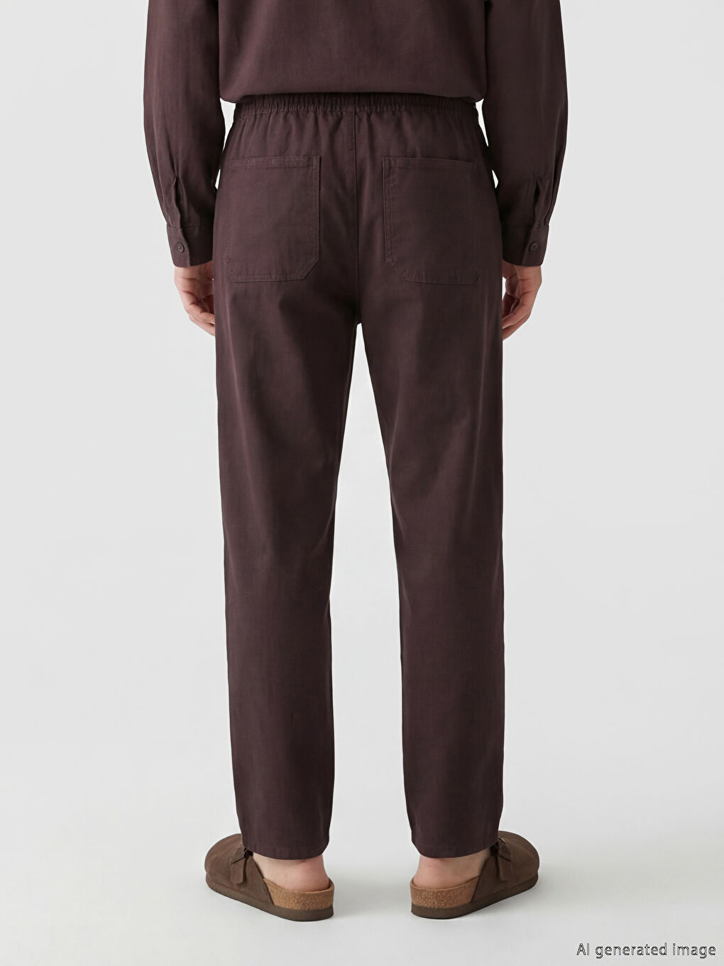 Kahverengi Standart Kalıp Erkek Pantolon-2