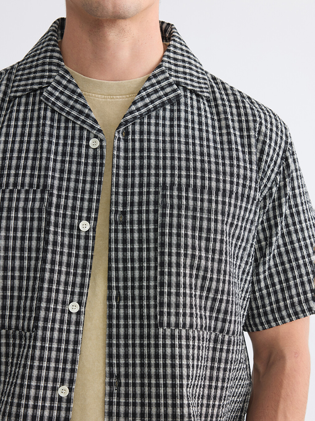 Relax Fit Gingham Patterned Men's Shirt-2