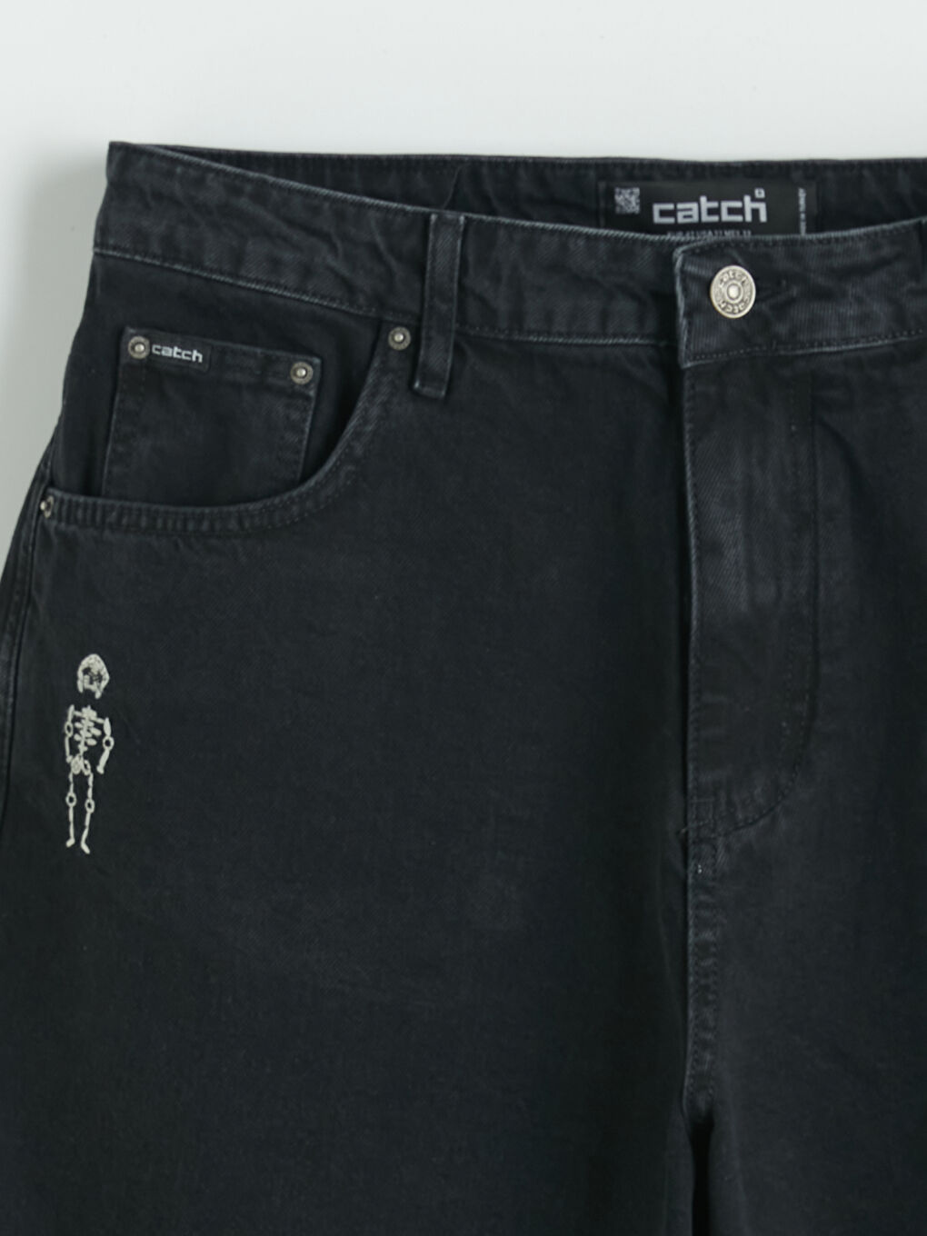 Siyah Standart Kalıp Erkek Jean Şort-2