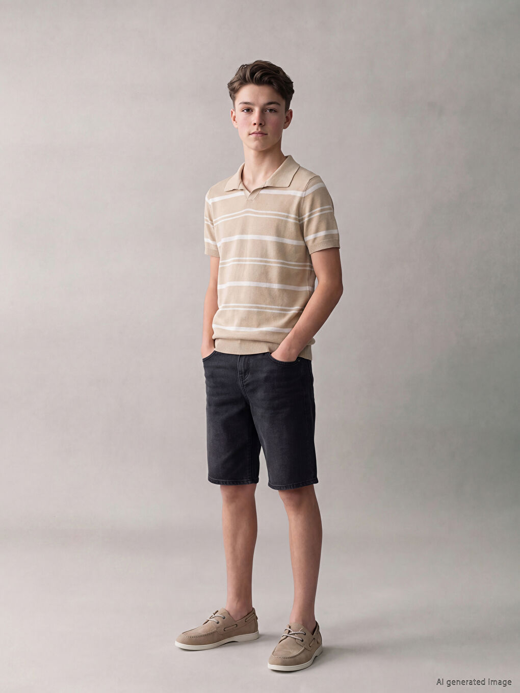 Polo Collar Boys' Knitwear Sweater-1