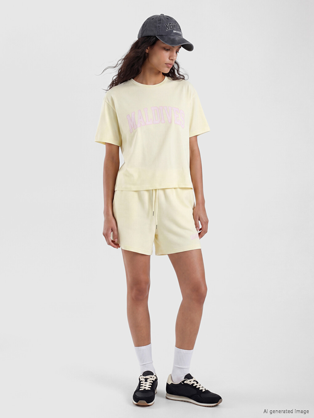 T-shirt Femme à Touche Douce Imprimé Maldives-1