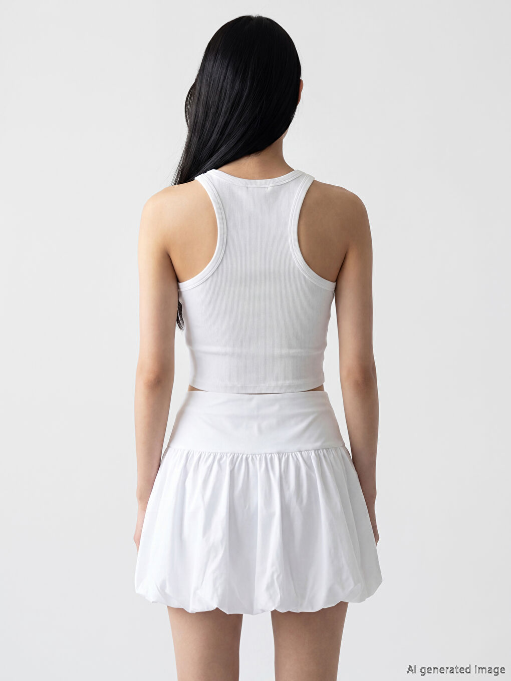 Beyaz San Francisco Baskılı Kadın Crop-3