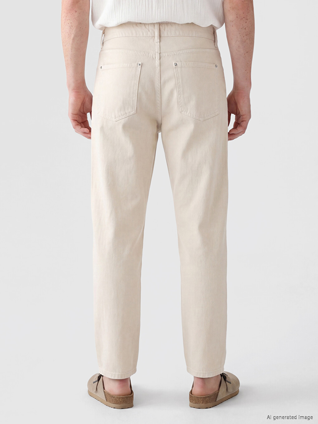 Opušteni Kroj Gabardinske Pantalone Za Muškarce-3