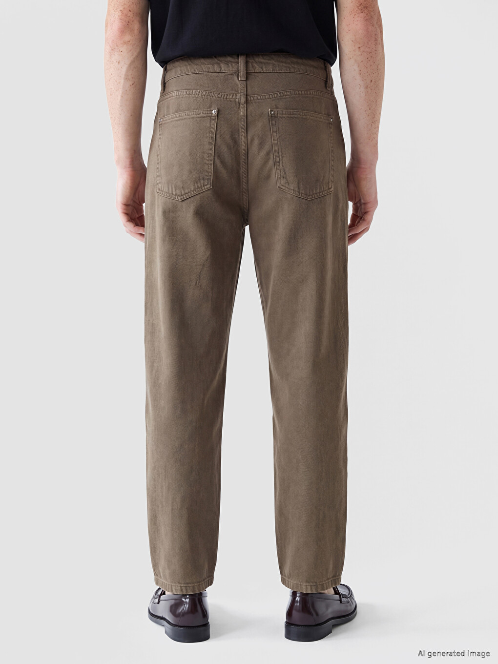 Opušteni Kroj Gabardinske Pantalone Za Muškarce-3