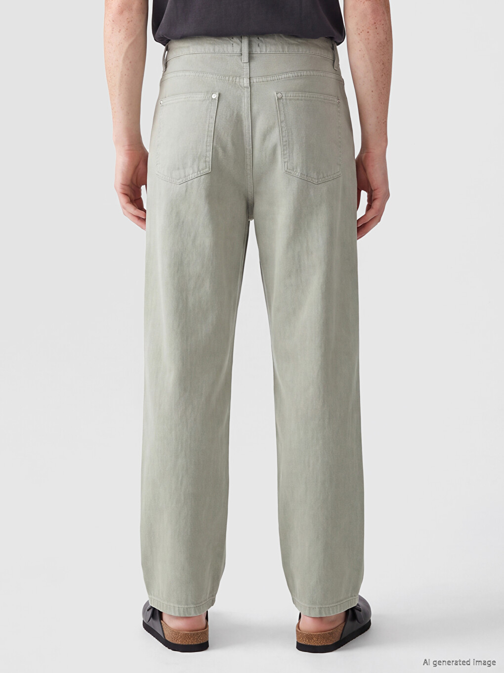 Opušteni Kroj Gabardinske Pantalone Za Muškarce-3